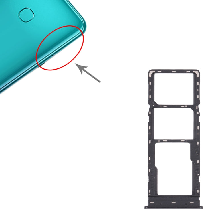 For Tecno Spark Go 2022/Spark 6 Go SIM Card Tray + SIM Card Tray + Micro SD Card Tray (Black) - free shipping - PMc TechLife - Order now!