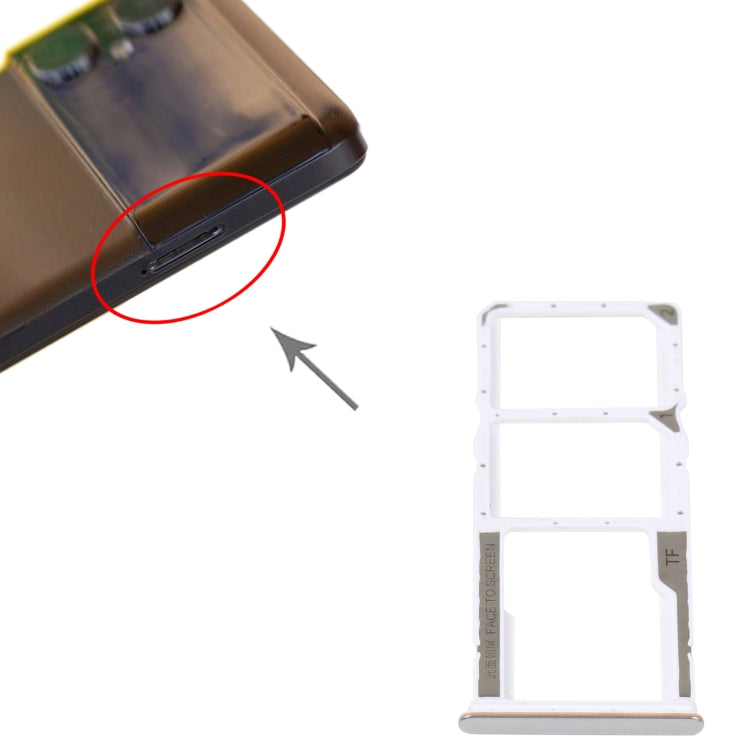 SIM Card Tray + SIM Card Tray + Micro SD Card Tray For Xiaomi Poco M4 5G/Poco M4 5G India/Redmi Note 11R(Silver) - Card Tray by PMc TechLife | Online Shopping South Africa | PMc TechLife | Buy Now Pay Later Mobicred