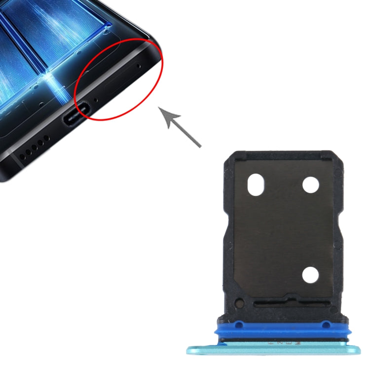 For vivo X80 SIM Card Tray + SIM Card Tray (Green) - Card Socket by PMc TechLife | Online Shopping South Africa | PMc TechLife | Buy Now Pay Later Mobicred
