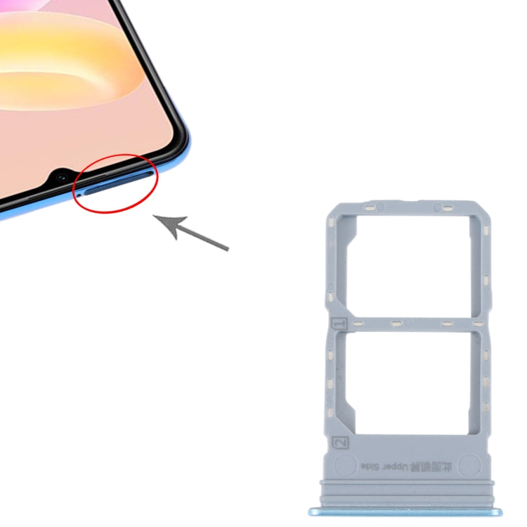 For vivo Y55S 5G SIM Card Tray + SIM Card Tray (Blue) - Card Socket by PMc TechLife | Online Shopping South Africa | PMc TechLife | Buy Now Pay Later Mobicred