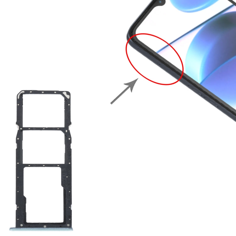 For Realme C35 SIM Card Tray + SIM Card Tray + Micro SD Card Tray (Green) - Card Tray by PMc TechLife | Online Shopping South Africa | PMc TechLife | Buy Now Pay Later Mobicred