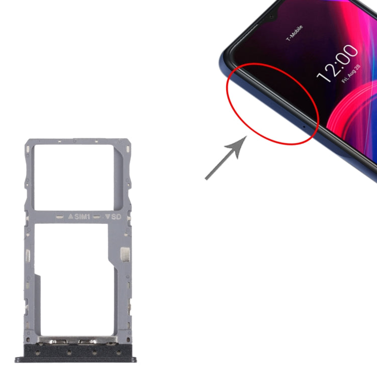 For T-Mobile REVVL 4 4G Original SIM Card Tray + Micro SD Card Tray(Black) - For T-Mobile by PMC TechLife | Online Shopping South Africa | PMC TechLife | Buy Now Pay Later Mobicred