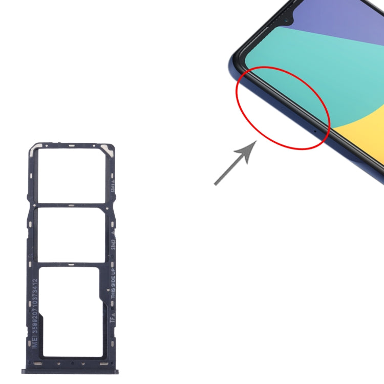For Alcatel 1V 2021 Original SIM Card Tray + SIM Card Tray + Micro SD Card Tray(Blue) - Card Tray by PMC TechLife | Online Shopping South Africa | PMC TechLife | Buy Now Pay Later Mobicred