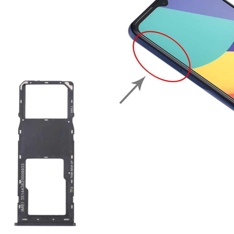 For Alcatel 1V 2021 Original SIM Card Tray + Micro SD Card Tray(Black) - Card Tray by PMC TechLife | Online Shopping South Africa | PMC TechLife | Buy Now Pay Later Mobicred