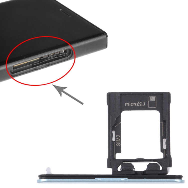 For Sony Xperia XZ1 Compact Original SIM Card Tray + Micro SD Card Tray (Blue) - Card Tray by PMC TechLife | Online Shopping South Africa | PMC TechLife