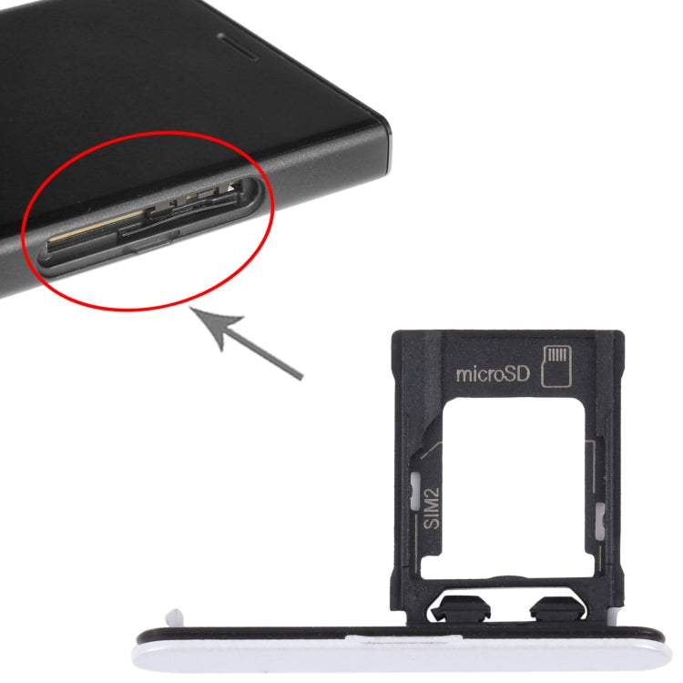 For Sony Xperia XZ1 Compact Original SIM Card Tray + Micro SD Card Tray (Silver) - Card Tray by PMC TechLife | Online Shopping South Africa | PMC TechLife