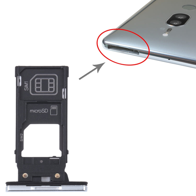For Sony Xperia XZ2 Premium Original SIM Card Tray + SIM / Micro SD Card Tray (Silver) - Card Tray by PMC TechLife | Online Shopping South Africa | PMC TechLife