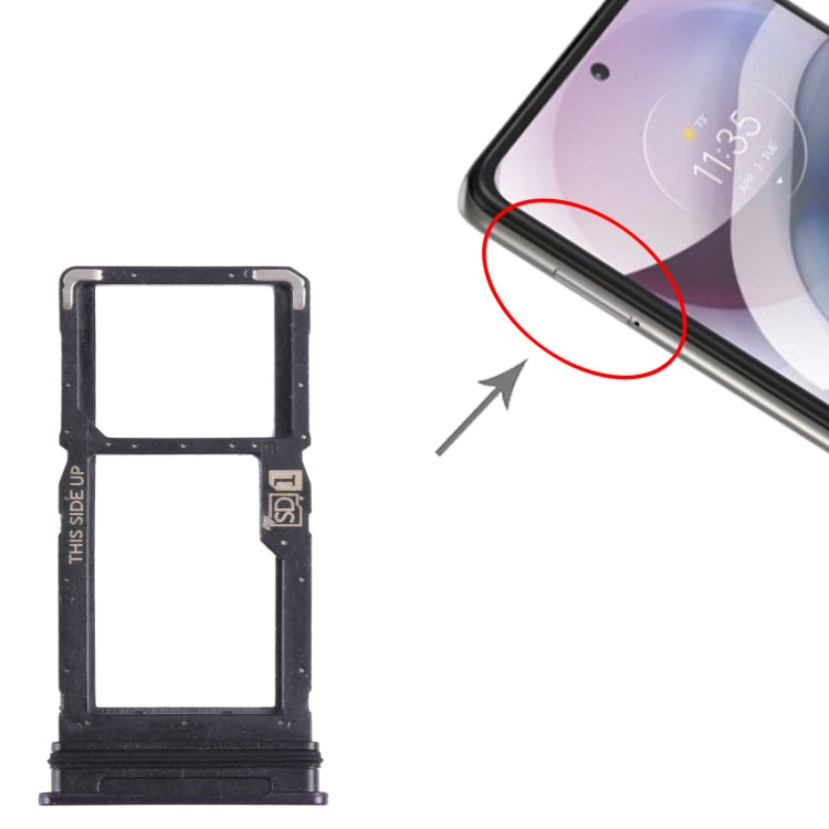 For Motorola One 5G Ace SIM Card Tray + Micro SD Card Tray (Black) - free shipping - PMC TechLife - Order now!