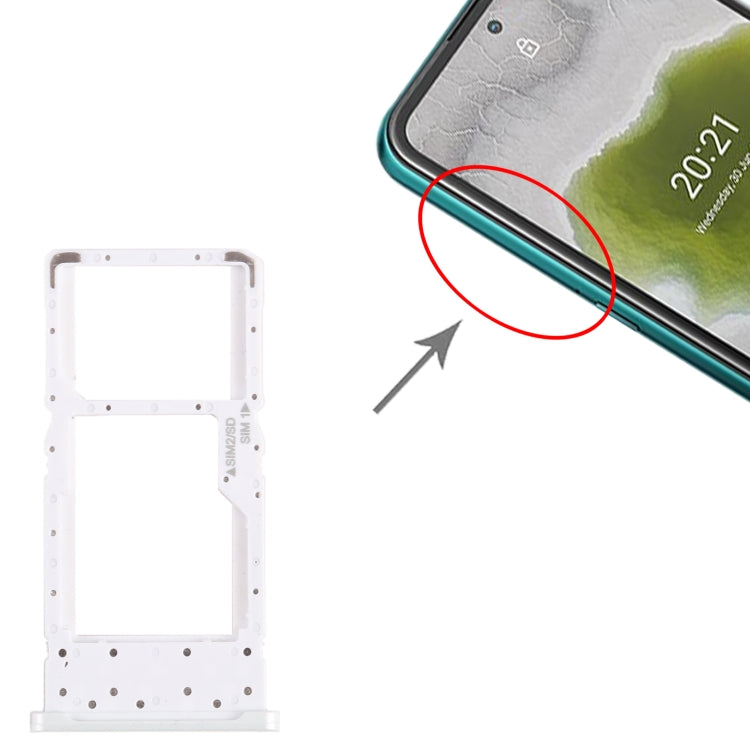 For Nokia X10 Original SIM + SIM / Micro SD Card Tray (White) - Card Tray by PMC TechLife | Online Shopping South Africa | PMC TechLife