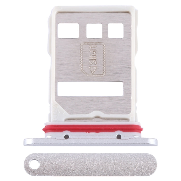 For Huawei Mate 60 SIM + NM Card Tray (Silver) - Card Socket by PMc TechLife | Online Shopping South Africa | PMc TechLife | Buy Now Pay Later Mobicred