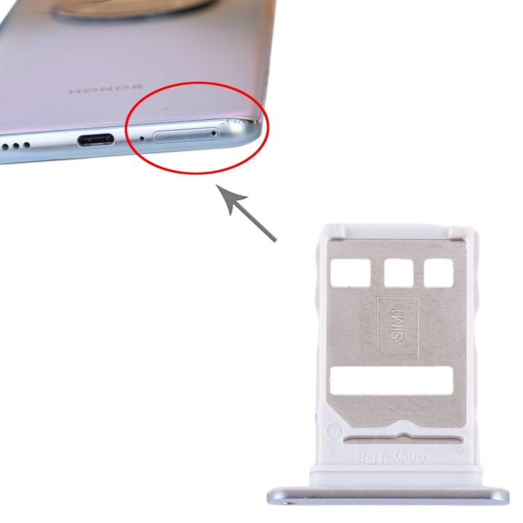 For Honor Magic4 Lite SIM Card Tray (Silver) - Card Socket by PMc TechLife | Online Shopping South Africa | PMc TechLife | Buy Now Pay Later Mobicred