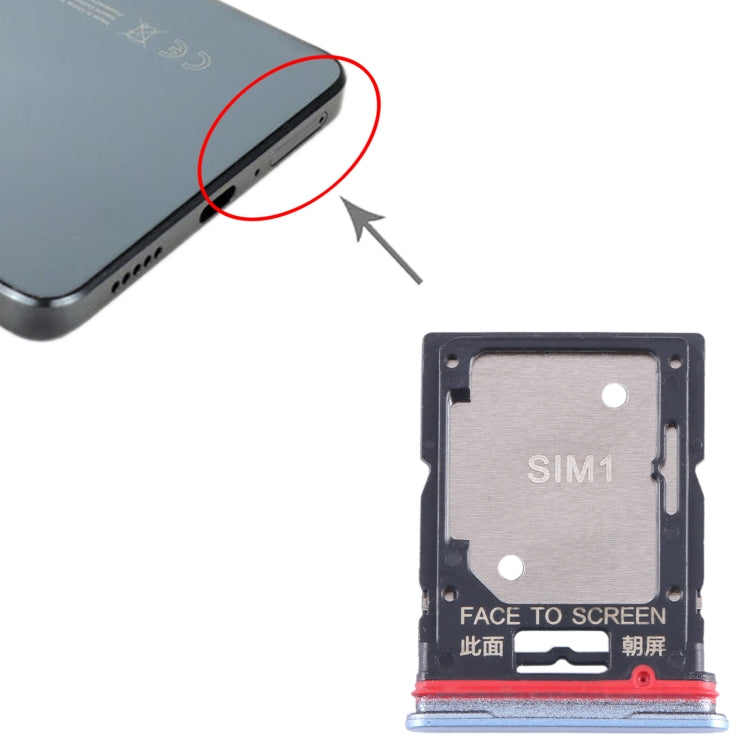For Xiaomi Redmi Note 11T Pro SIM Card Tray + SIM Card Tray / Micro SD Card Tray (Blue) - Card Tray by PMC TechLife | Online Shopping South Africa | PMC TechLife | Buy Now Pay Later Mobicred