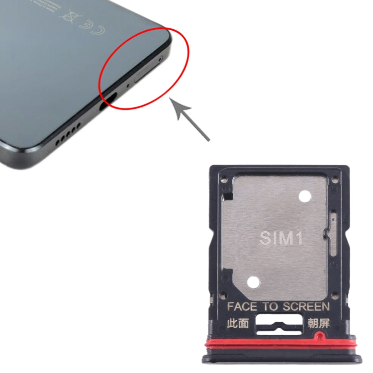 For Xiaomi Redmi Note 11T Pro+ SIM Card Tray + SIM Card Tray / Micro SD Card Tray (Black) - free shipping - PMC TechLife - Order now!