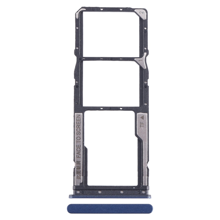 For Xiaomi Poco C55 SIM Card Tray + SIM Card Tray + Micro SD Card Tray (Blue) - Card Tray by PMC TechLife | Online Shopping South Africa | PMC TechLife