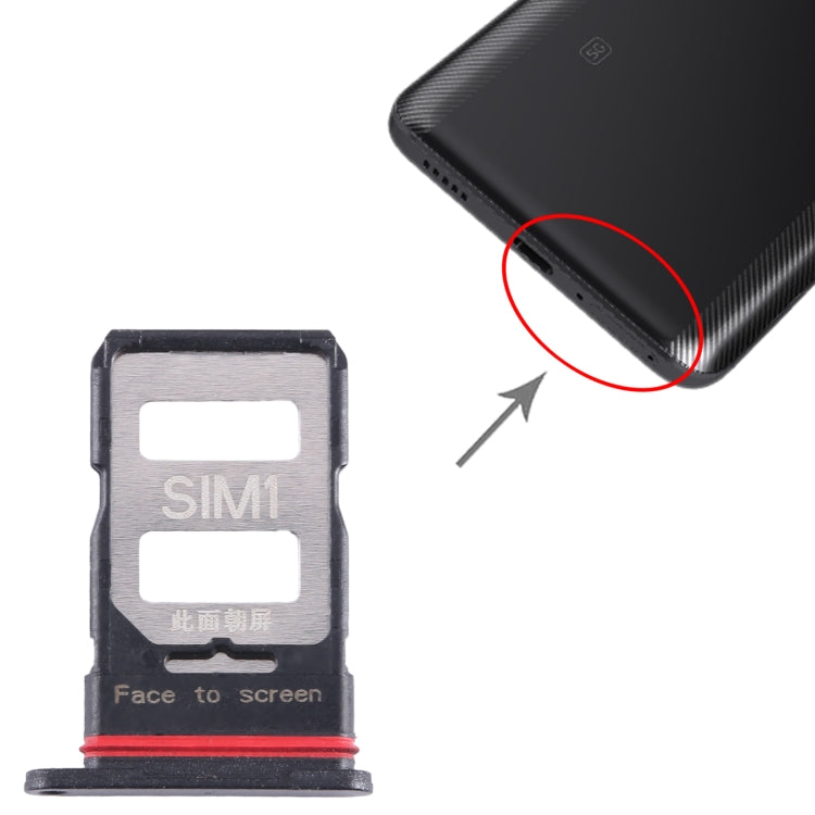 For Xiaomi Redmi K60 SIM Card Tray + SIM Card Tray (Black) - Card Tray by PMC TechLife | Online Shopping South Africa | PMC TechLife