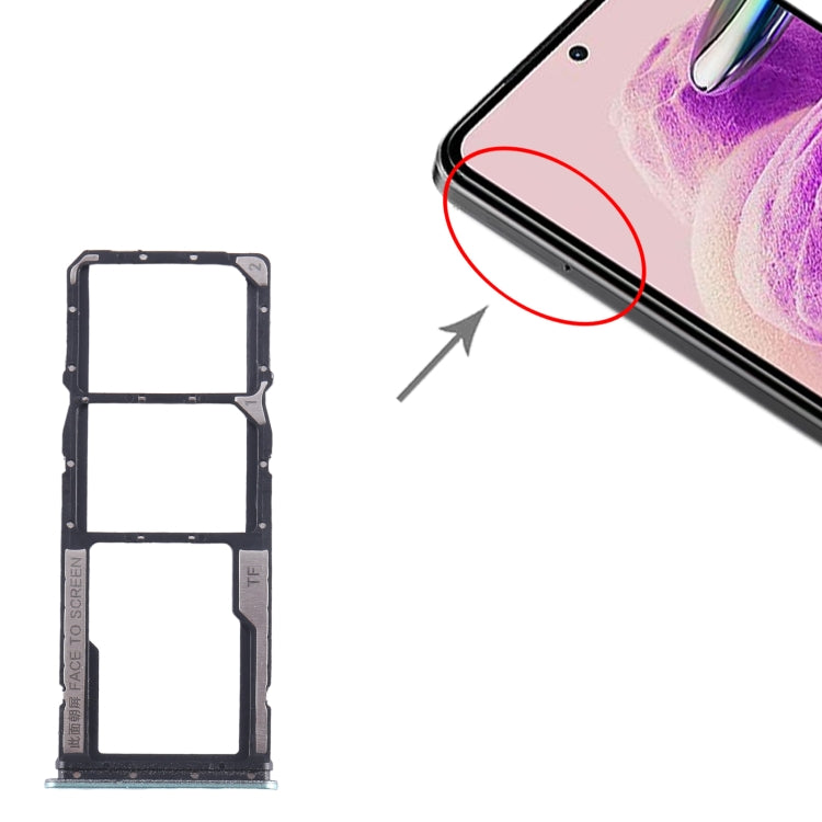 For Xiaomi Redmi Note 12s SIM Card Tray + SIM Card Tray + Micro SD Card Tray (Green) - free shipping - PMC TechLife - Order now!