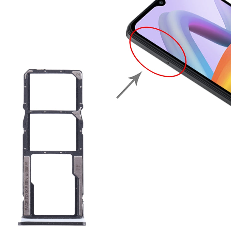 For Xiaomi Redmi A2 SIM Card Tray + SIM Card Tray + Micro SD Card Tray (Black) - Card Tray by PMC TechLife | Online Shopping South Africa | PMC TechLife