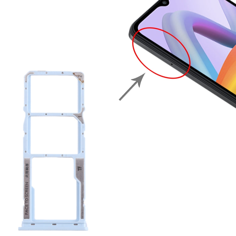 For Xiaomi Poco  C51 SIM Card Tray + SIM Card Tray + Micro SD Card Tray (Blue) - Card Tray by PMC TechLife | Online Shopping South Africa | PMC TechLife