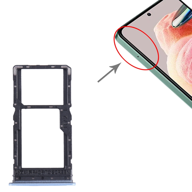 For Xiaomi Redmi 12 5G SIM Card Tray + SIM Card Tray / Micro SD Card Tray (Blue) - Card Tray by PMC TechLife | Online Shopping South Africa | PMC TechLife