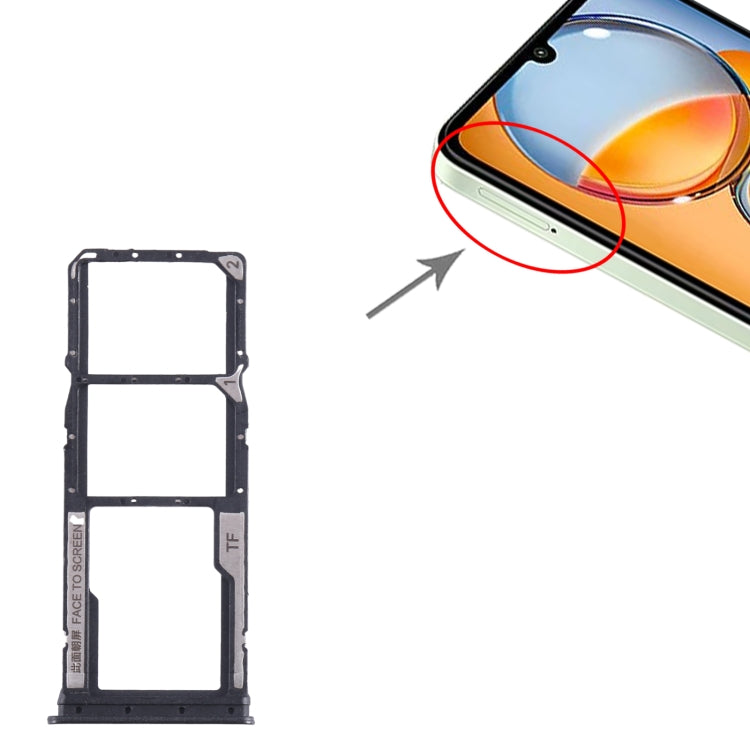 For Xiaomi Poco C65 SIM Card Tray + SIM Card Tray + Micro SD Card Tray (Black) - Card Tray by PMC TechLife | Online Shopping South Africa | PMC TechLife