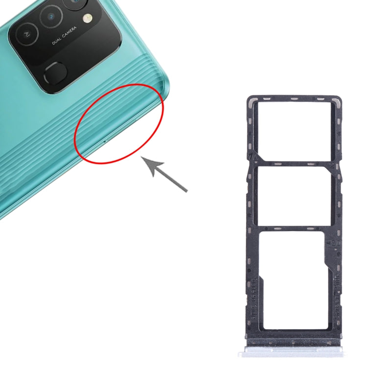 For Tecno Spark 8C KG5k SIM Card Tray + SIM Card Tray + Micro SD Card Tray (Gold) - Card Tray by PMC TechLife | Online Shopping South Africa | PMC TechLife
