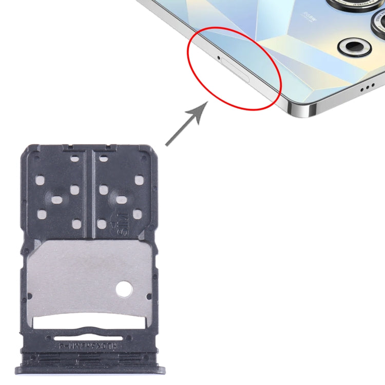 For Tecno Camon 20 SIM Card Tray + Micro SD Card Tray (Silver) - free shipping - PMc TechLife - Order now!