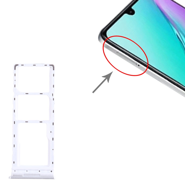 For Infinix Note 11 X663 SIM Card Tray + SIM Card Tray + Micro SD Card Tray (White) - Card Tray by PMC TechLife | Online Shopping South Africa | PMC TechLife
