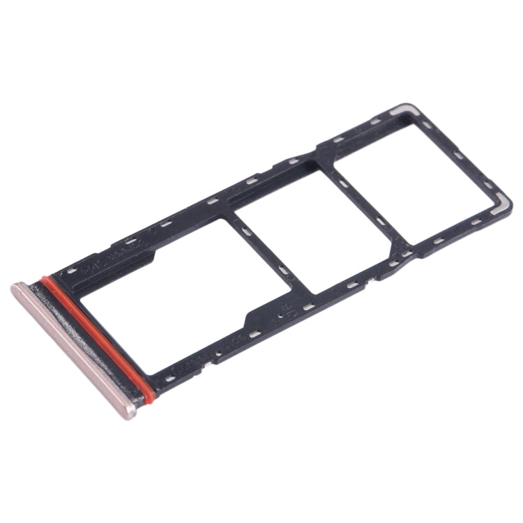 For Infinix Hot 11 Play SIM Card Tray + SIM Card Tray + Micro SD Card Tray (Gold) - Card Tray by PMC TechLife | Online Shopping South Africa | PMC TechLife