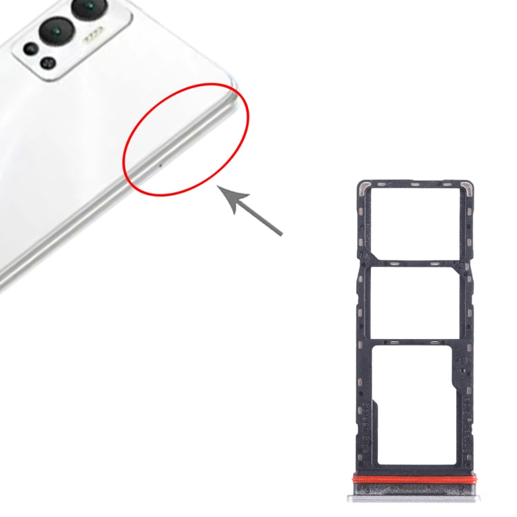 For Infinix Hot 12 X6817 SIM Card Tray + SIM Card Tray + Micro SD Card Tray (Silver) - Card Tray by PMC TechLife | Online Shopping South Africa | PMC TechLife