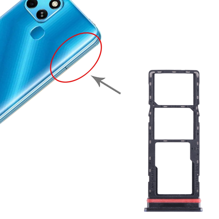 For Infinix Smart 6 Plus India X6823 SIM Card Tray + SIM Card Tray + Micro SD Card Tray (Blue) - Card Tray by PMC TechLife | Online Shopping South Africa | PMC TechLife