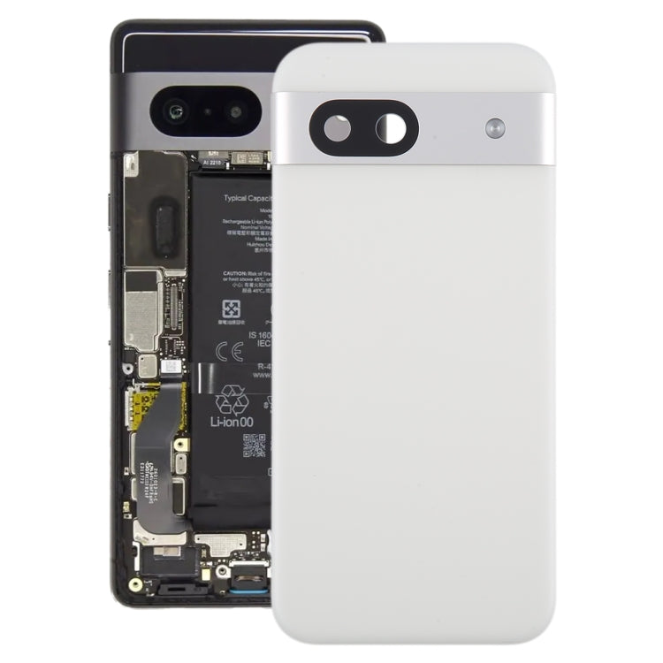 For Google Pixel 8a Original Battery Back Cover with Camera Lens Cover(Silver) - Back Cover by PMC Jewellery | Online Shopping South Africa | PMC Jewellery | Buy Now Pay Later Mobicred