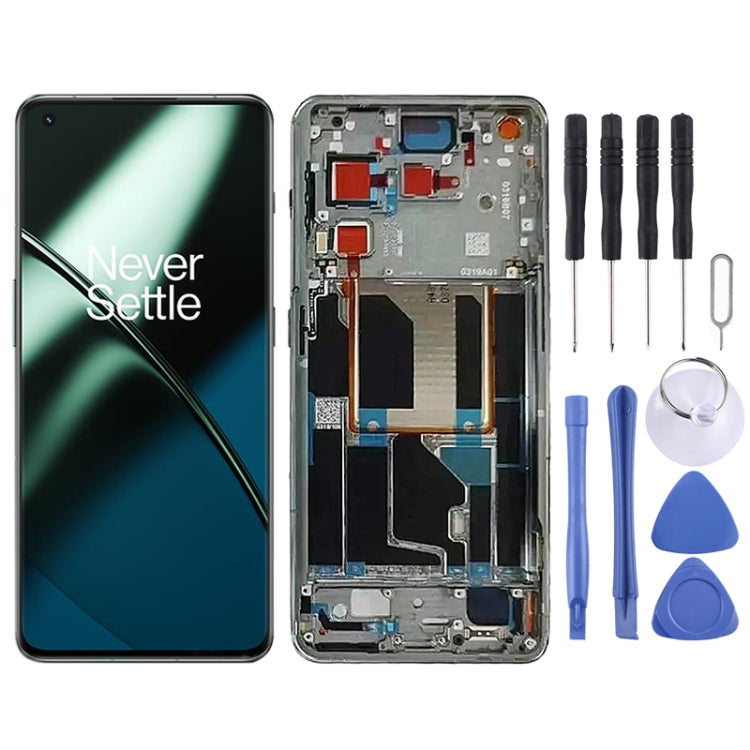 For OnePlus 11 PHB110 CPH2449 CPH2447 Original AMOLED LCD Screen Digitizer Full Assembly with Frame (Gold) - LCD Screen by PMC TechLife | Online Shopping South Africa | PMC TechLife | Buy Now Pay Later Mobicred