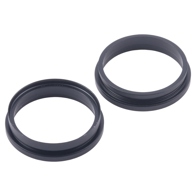 For iPhone 16 2pcs/set Rear Camera Glass Lens Metal Outside Protector Hoop Ring (Black) -  by PMC Jewellery | Online Shopping South Africa | PMC Jewellery | Buy Now Pay Later Mobicred