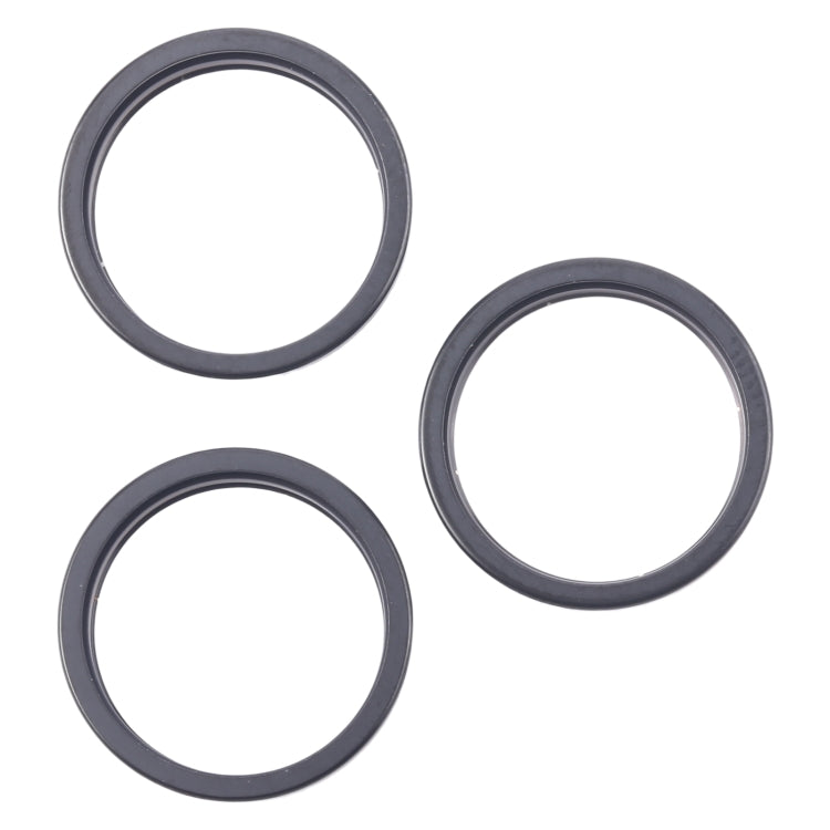 For iPhone 16 Pro 3pcs/set Rear Camera Glass Lens Metal Outside Protector Hoop Ring (Black) - Camera Series by PMC Jewellery | Online Shopping South Africa | PMC Jewellery | Buy Now Pay Later Mobicred