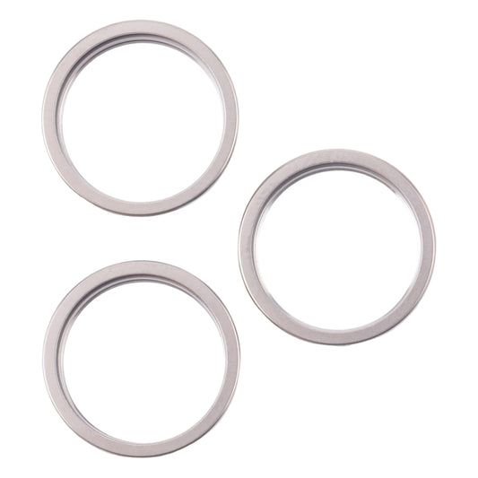 For iPhone 16 Pro Max 3pcs/set Rear Camera Glass Lens Metal Outside Protector Hoop Ring (Titanium Color) -  by PMC Jewellery | Online Shopping South Africa | PMC Jewellery | Buy Now Pay Later Mobicred