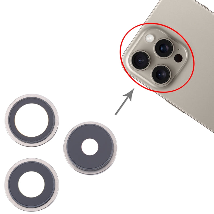 For iPhone 16 Pro 3pcs/Set Original Camera Lens Cover (White) - Camera Series by PMC Jewellery | Online Shopping South Africa | PMC Jewellery | Buy Now Pay Later Mobicred