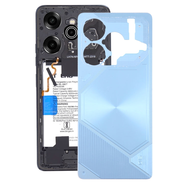 For Tecno Pova 6 Original Battery Back Cover(Blue) - Back Cover by PMC TechLife | Online Shopping South Africa | PMC TechLife | Buy Now Pay Later Mobicred