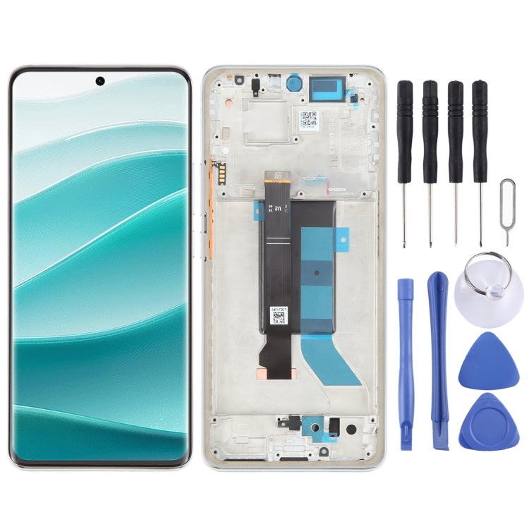For Xiaomi Redmi Note 14 Pro 5G Original LCD Screen Digitizer Full Assembly with Frame (Silver) - free shipping - PMC TechLife - Order now!