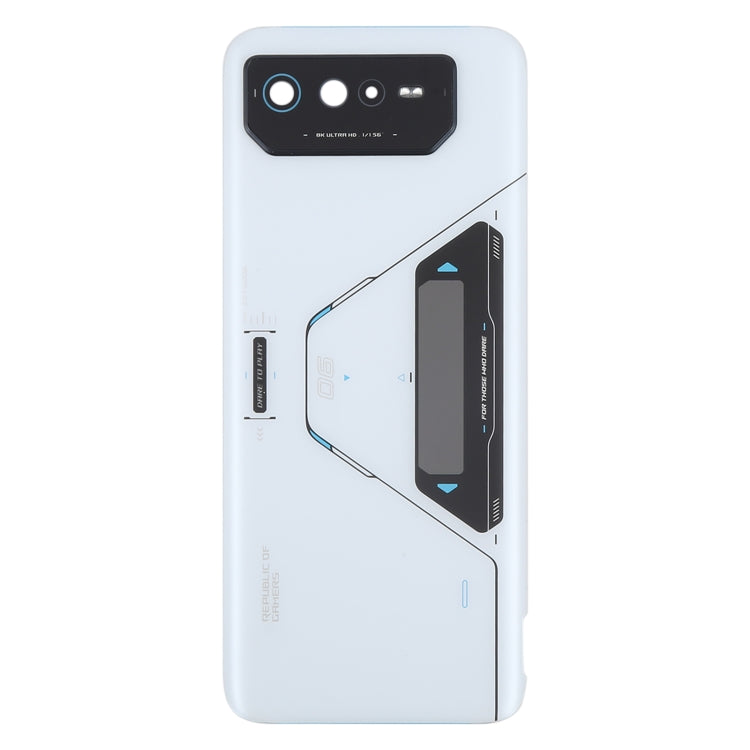 For Asus ROG Phone 6 Pro AI2201-D Glass Battery Back Cover with NFC/LCD(White) - Back Cover by PMC TechLife | Online Shopping South Africa | PMC TechLife | Buy Now Pay Later Mobicred