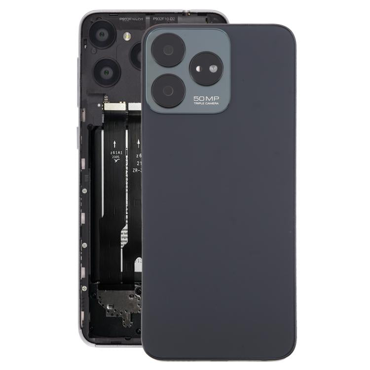 For ZTE Axon 50 Lite 8050 Glass Battery Back Cover with Middle Frame / Camera Lens Cover(Black) - For ZTE by PMC TechLife | Online Shopping South Africa | PMC TechLife | Buy Now Pay Later Mobicred