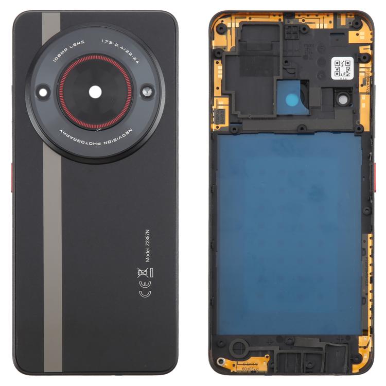 For ZTE nubia Focus Glass Battery Back Cover with Middle Frame / Camera Lens Cover(Black) - For ZTE by PMC TechLife | Online Shopping South Africa | PMC TechLife | Buy Now Pay Later Mobicred