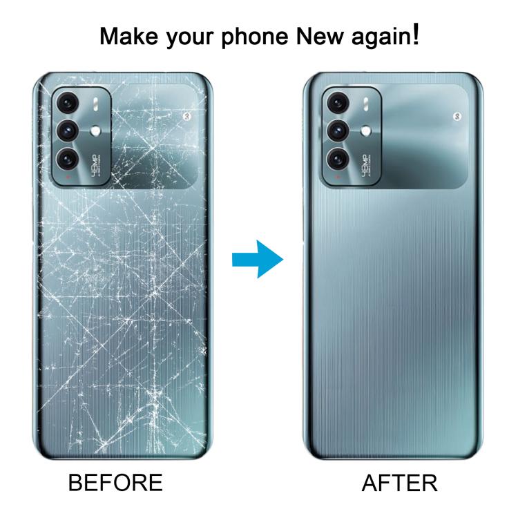 For ZTE Blade V40 Battery Back Cover with Adhesive / Camera Lens Cover(Blue) - For ZTE by PMC TechLife | Online Shopping South Africa | PMC TechLife | Buy Now Pay Later Mobicred