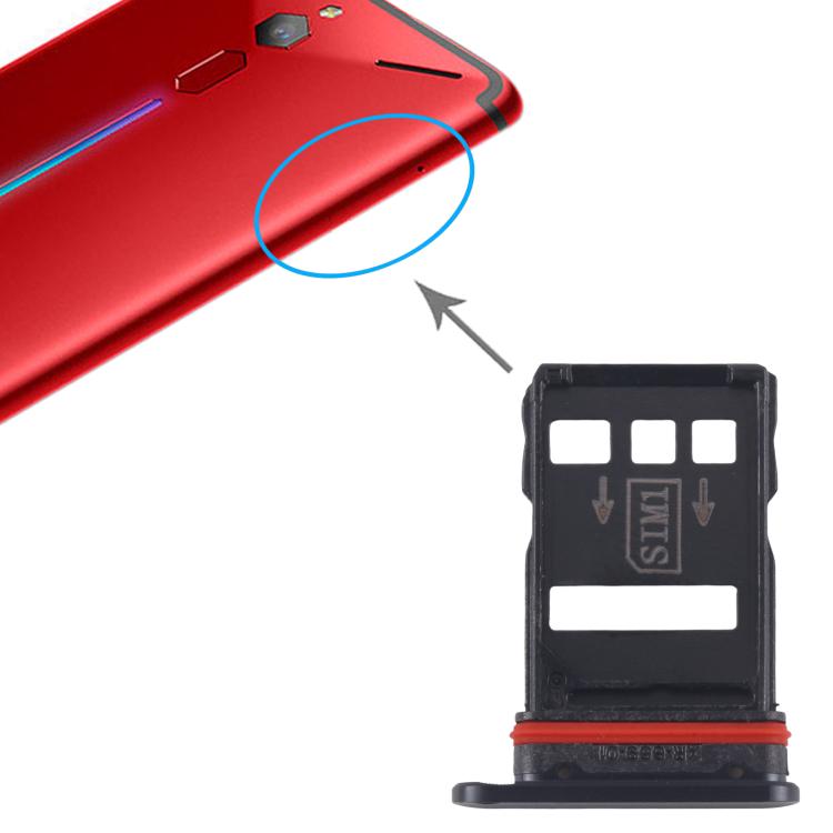 For ZTE nubia RedMagic 6 NX669J SIM Card Tray + SIM Card Tray (Black) - For ZTE by PMc TechLife | Online Shopping South Africa | PMc TechLife | Buy Now Pay Later Mobicred
