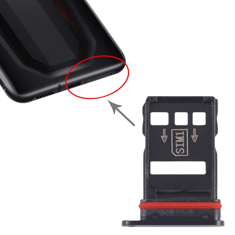 For ZTE nubia RedMagic 7S SIM Card Tray + SIM Card Tray (Black) - For ZTE by PMc TechLife | Online Shopping South Africa | PMc TechLife | Buy Now Pay Later Mobicred