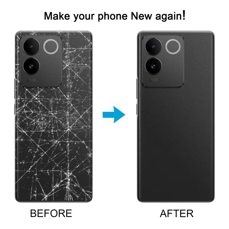 For vivo T2 Pro Battery Back Cover with Camera Lens Cover(Black) - Back Cover by PMc TechLife | Online Shopping South Africa | PMc TechLife | Buy Now Pay Later Mobicred