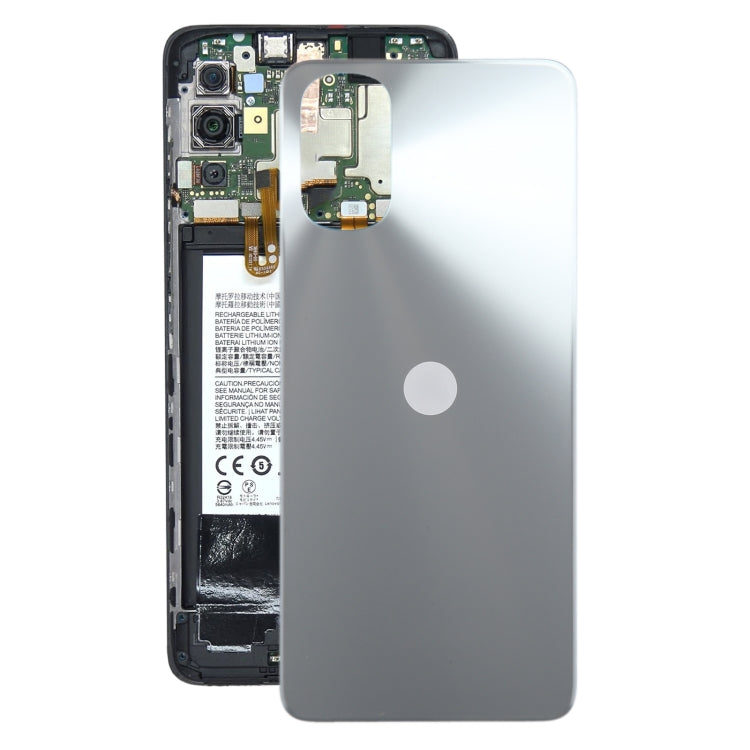 For Motorola Moto E32s Original Battery Back Cover(Silver) - Back Cover by PMC TechLife | Online Shopping South Africa | PMC TechLife