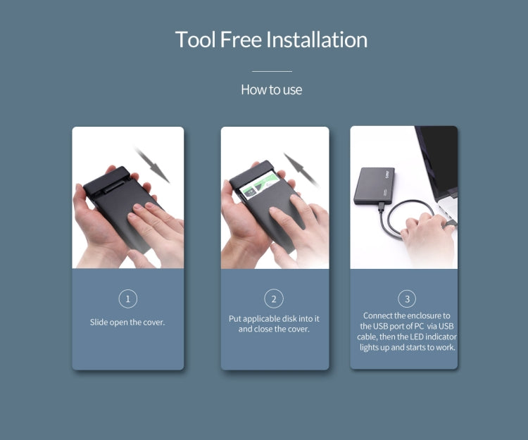 ORICO 2.5 inch Type-C Hard Drive Enclosure - free shipping - PMC Jewellery - Order now!