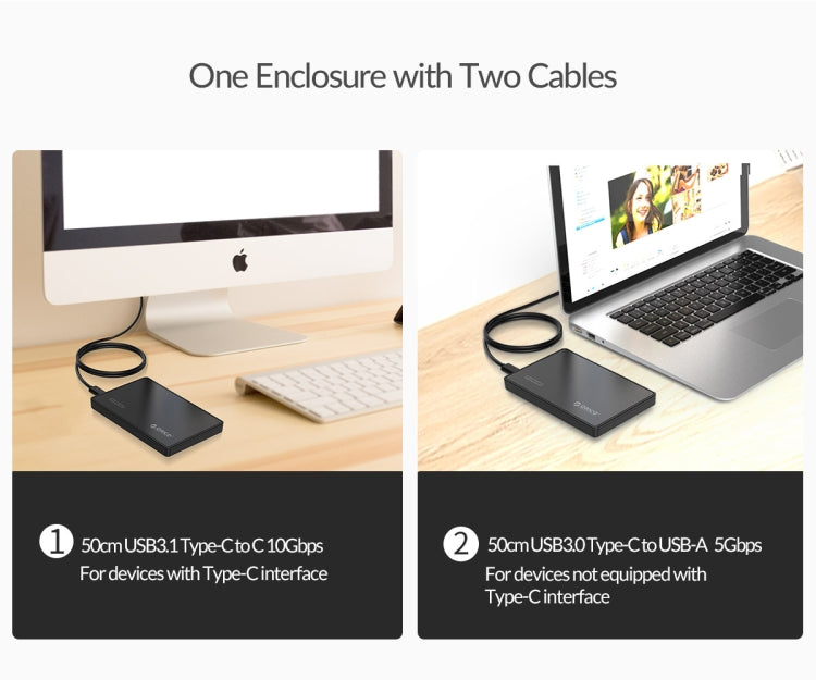 ORICO 2.5 inch Type-C Hard Drive Enclosure - free shipping - PMC Jewellery - Order now!