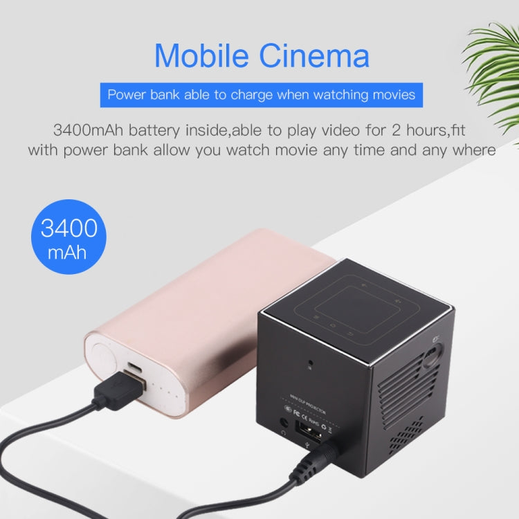 C80 DLP portable HD Projector 120-inch Giant Screen Projector Blu-ray 4K, Android 7.1.2, 2GB + 16GB US Plug - Mini Projector by PMc TechLife | Online Shopping South Africa | PMc TechLife | Buy Now Pay Later Mobicred