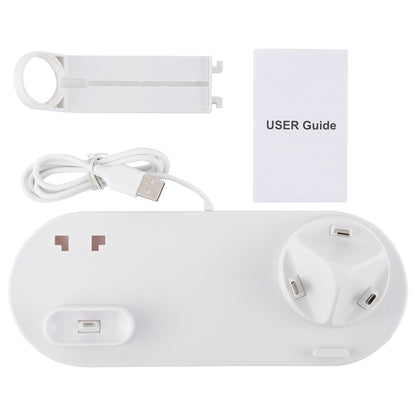 HQ-UD15 5 in 1 Micro USB + USB-C / Type-C + 8 Pin Interface Phone Charging Base with 8 Pin Earphone Charging Interface & Watch Stand, Without Wireless Charger(White) - Multifunction Charger by PMC Jewellery | Online Shopping South Africa | PMC Jewellery | Buy Now Pay Later Mobicred